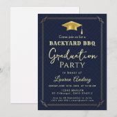 Backyard BBQ Graduation Party Invitation Kaart (Voorkant / Achterkant)