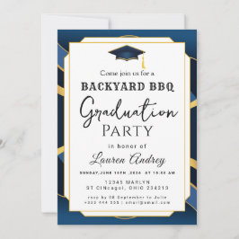 Backyard BBQ Graduation Party Invitation Kaart