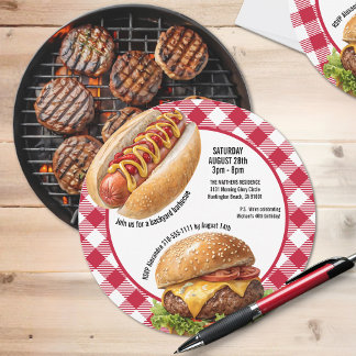 Backyard BBQ Grill Burger and Hot Dog Kaart