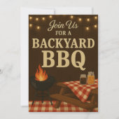 Backyard BBQ Invitation | Rustic Summer Cookout  Kaart (Voorkant)