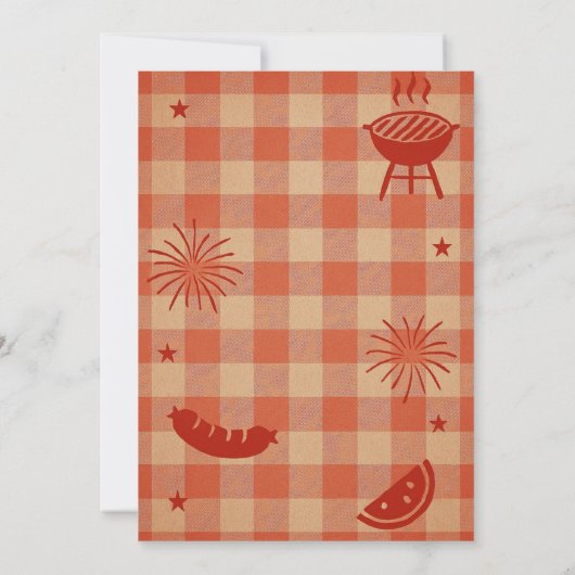 Backyard BBQ Invitation | Rustic Summer Cookout  Kaart (Achterkant)
