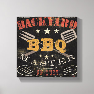 Backyard BBQ Master Canvas Afdruk