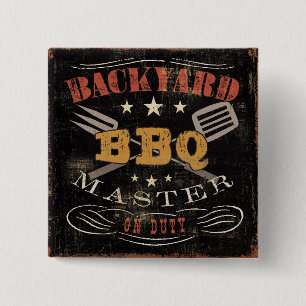 Backyard BBQ Master Vierkante Button 5,1 Cm