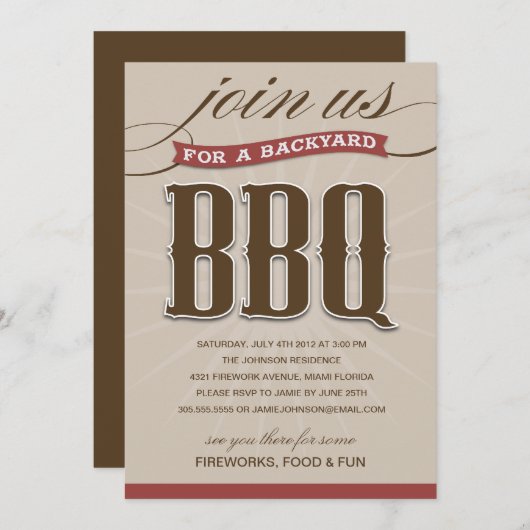 BACKYARD BBQ  | PARTIJONDERZOEK KAART (Voorkant / Achterkant)