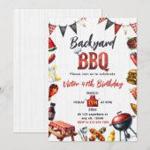 Backyard BBQ Party Barbecue Birthday Kaart (Voorkant / Achterkant)