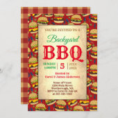 Backyard BBQ Party Burgers Red Kaart (Voorkant / Achterkant)