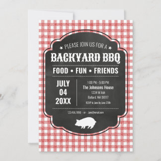 Backyard BBQ Party Invitation Kaart