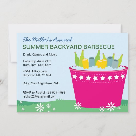 Backyard BBQ Party Invites Kaart (Voorkant)