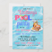 Backyard BBQ Pool Party Verjaardag uitnodiging (Voorkant)