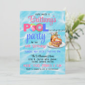 Backyard BBQ Pool Party Verjaardag uitnodiging (Staand voorkant)