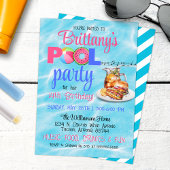 Backyard BBQ Pool Party Verjaardag uitnodiging