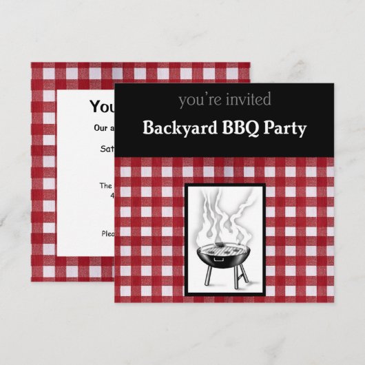 Backyard BBQ Uitnodiging (Voorkant / Achterkant)