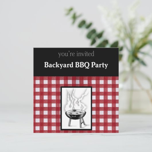 Backyard BBQ Uitnodiging (Staand voorkant)
