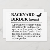 Backyard Birder Definition - Garden Birdwatching Kaart (Voorkant / Achterkant)