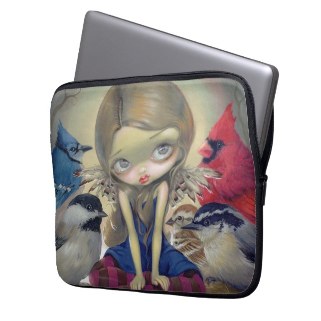 "Backyard Birds" Electronics Bag Laptop Sleeve (Voorkant Links)