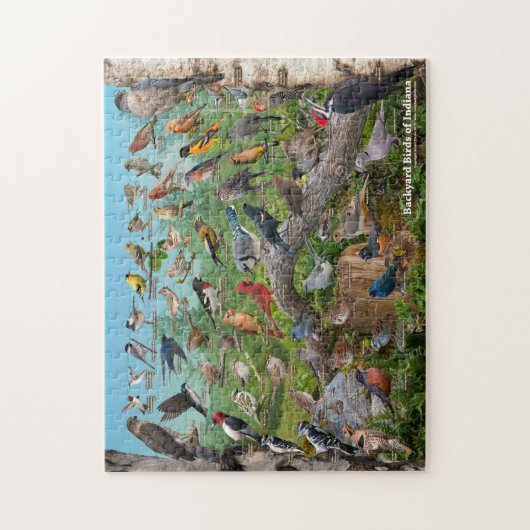Backyard Birds of Indiana Puzzle Legpuzzel (Verticaal)