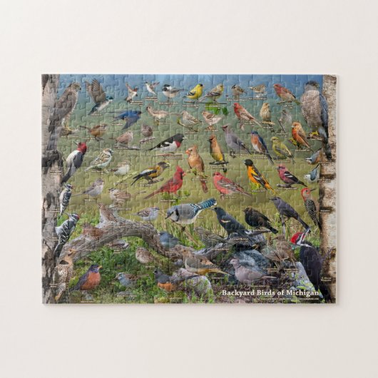 Backyard Birds of Michigan Puzzle Legpuzzel (Horizontaal)