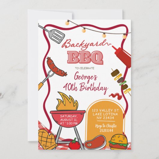 Backyard Birthday BBQ Kaart (Voorkant)