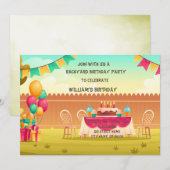 BackYard Birthday Party Kaart (Voorkant / Achterkant)