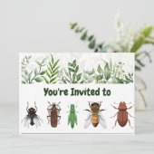 Backyard Bug Collecting Custom Birthday Party Kaart (Staand voorkant)