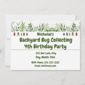 Backyard Bug Collecting Custom Birthday Party Kaart (Achterkant)