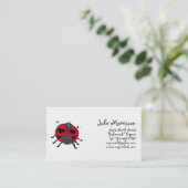 Backyard Buggies ・ glimlachend Ladybug Visitekaartje (Staand voorkant)