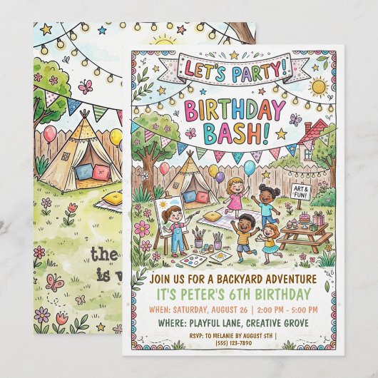 Backyard Campout Party Invitation Kaart
