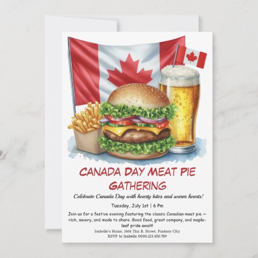 Backyard Cookout met Burgers & Beers | Canada Day Kaart (Voorkant)