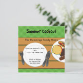 Backyard Cookout Uitnodiging (Staand voorkant)