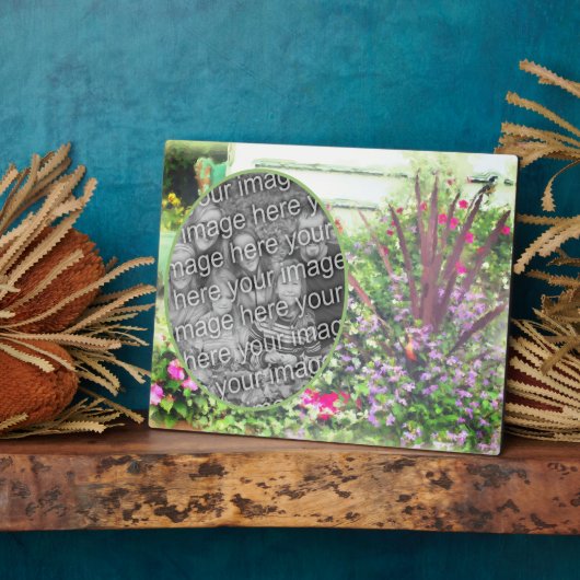 Backyard Flower Garden Painting Uw foto toevoegen Fotoplaat (Zijkant)