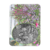 Backyard Flower Garden Painting Uw foto toevoegen Magneet (Verticaal)