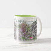 Backyard Flower Garden Painting Uw foto toevoegen Tweekleurige Koffiemok (Voorkant rechts)