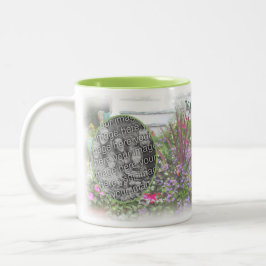 Backyard Flower Garden Painting Uw foto toevoegen Tweekleurige Koffiemok