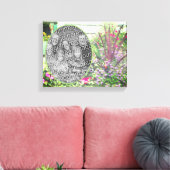 Backyard Flower Garden Painting Voeg je eigen foto Canvas Afdruk (Insitu (Woonkamer))
