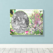 Backyard Flower Garden Painting Voeg je eigen foto Canvas Afdruk (Insitu (Houten vloer))