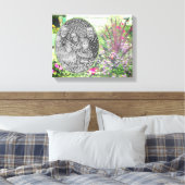 Backyard Flower Garden Painting Voeg je eigen foto Canvas Afdruk (Insitu (Slaapkamer))