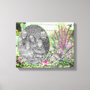 Backyard Flower Garden Painting Voeg je eigen foto Canvas Afdruk