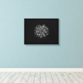 Backyard Flowers In Black & White No 79 Border Canvas Afdruk (Insitu (Houten vloer))