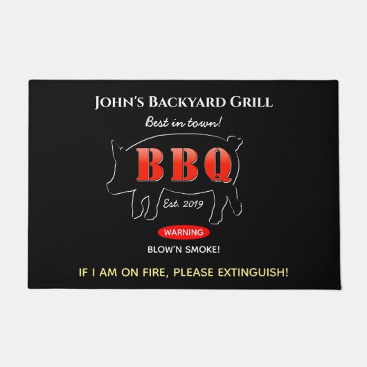 Backyard Grill Master Grilling BBQ Doormat Rug Deurmat (Voorkant)