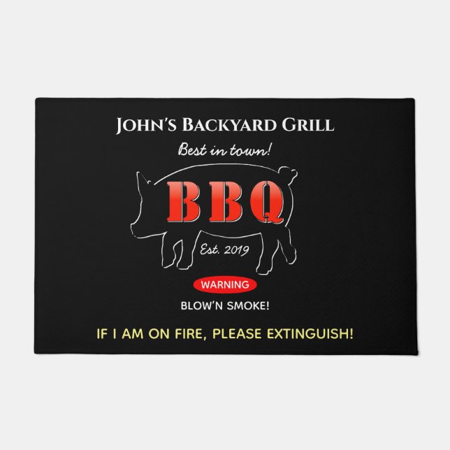 Backyard Grill Master Grilling BBQ Doormat Rug Deurmat (Voorkant)