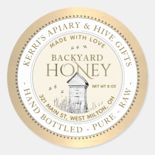 Backyard Hives Honing Made With Love beroemd gemaa Ronde Sticker