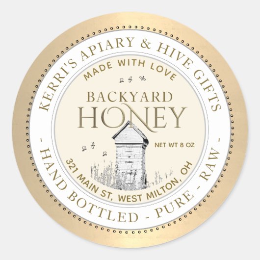 Backyard Hives Honing Made With Love beroemd gemaa Ronde Sticker (Voorkant)
