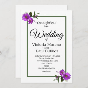 Backyard Lavander Daisy Invitation Kaart