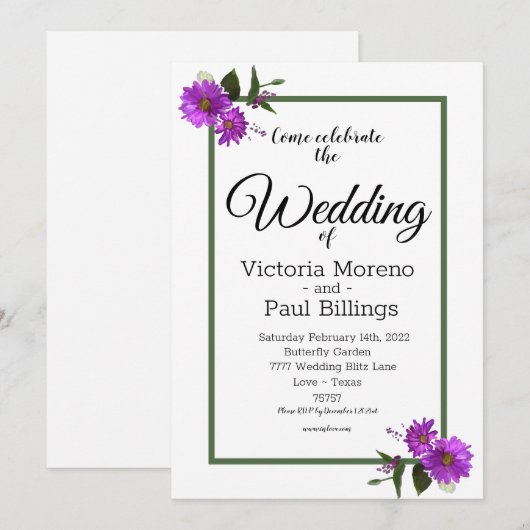 Backyard Lavander Daisy Kaart (Voorkant / Achterkant)