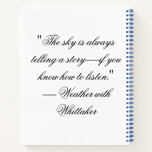 Backyard Meteorology Journal  Notitieboek (Achterkant)