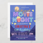 Backyard Movie Birthday Birthday Uitnodiging (Voorkant / Achterkant)