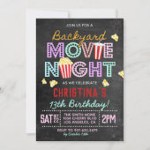 Backyard Movie Birthday Birthday Uitnodiging (Voorkant)