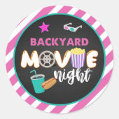 Backyard Movie Night Sticker - Girl (Voorkant)