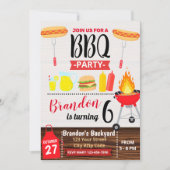 BACKYARD PARTY BBQ BIRTHDAY INVITATION KAART (Voorkant)