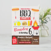BACKYARD PARTY BBQ BIRTHDAY INVITATION KAART (Staand voorkant)